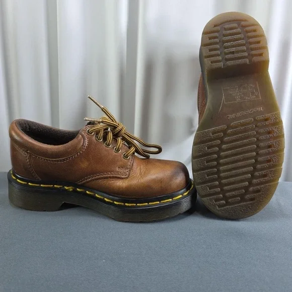 Dr. Martens Kids 13 Lace Up Leather Oxford Shoes Oiled Brown Classic Academia - Picture 7 of 9